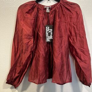 Future Collective Women's button down Blouse NWT XS